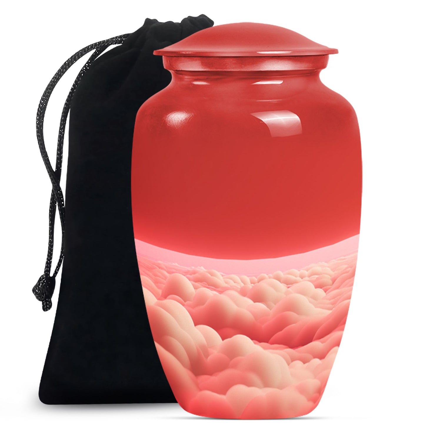 10-inch classic butterfly themed clouds urn for cremation.