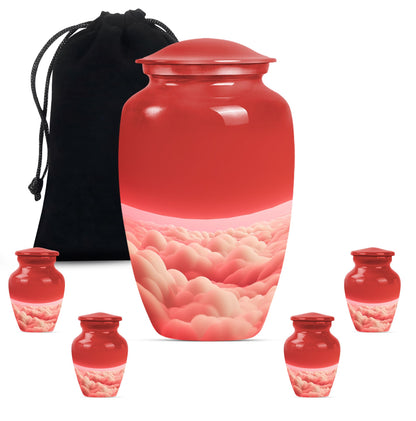 10-inch classic butterfly themed clouds urn for cremation.