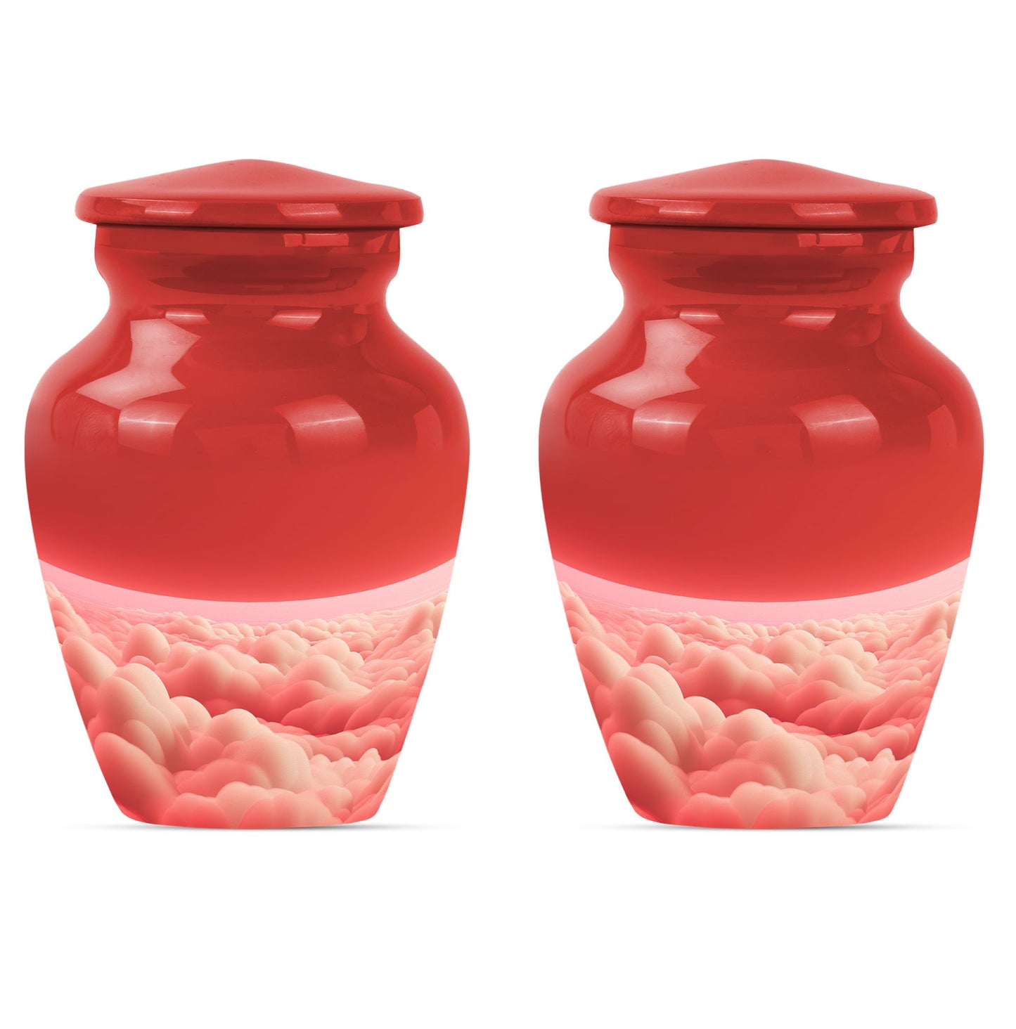 10-inch classic butterfly themed clouds urn for cremation.