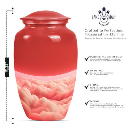 10-inch classic butterfly themed clouds urn for cremation.