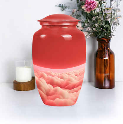10-inch classic butterfly themed clouds urn for cremation.