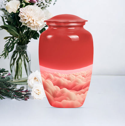 10-inch classic butterfly themed clouds urn for cremation.