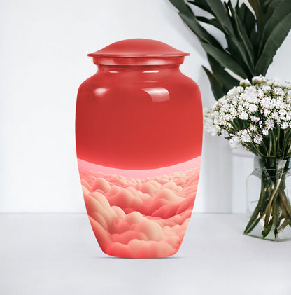 10-inch classic butterfly themed clouds urn for cremation.