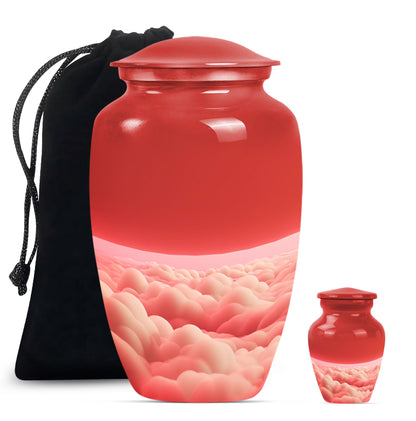10-inch classic butterfly themed clouds urn for cremation.