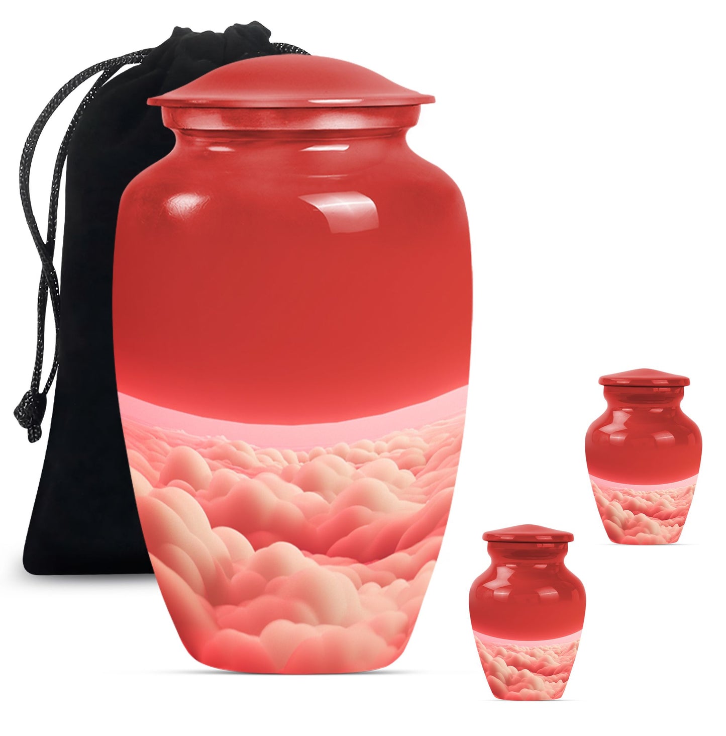 10-inch classic butterfly themed clouds urn for cremation.