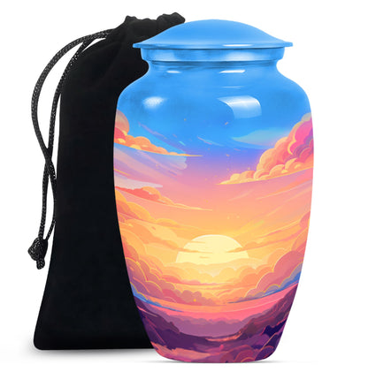 Classic butterfly-themed clouds urn for mom.