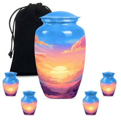 Classic butterfly-themed clouds urn for mom.