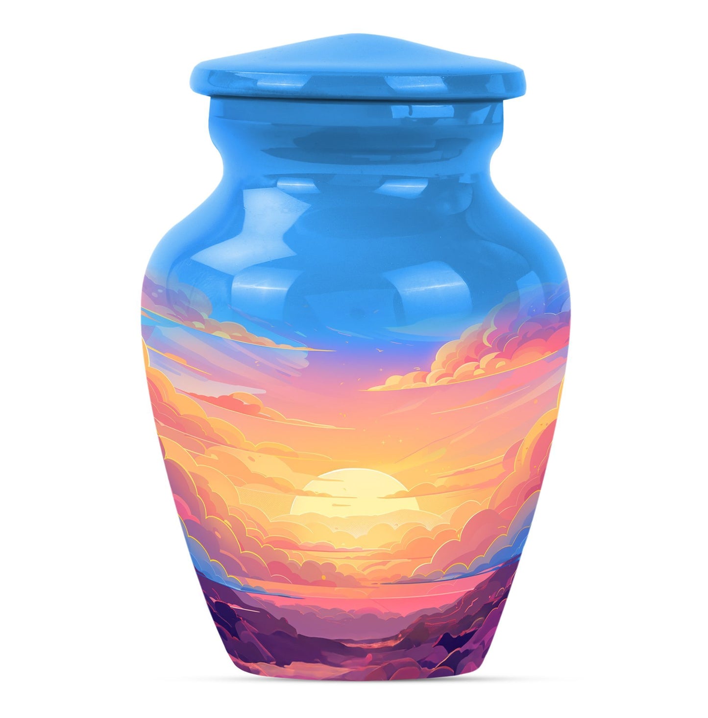 Classic butterfly-themed clouds urn for mom.