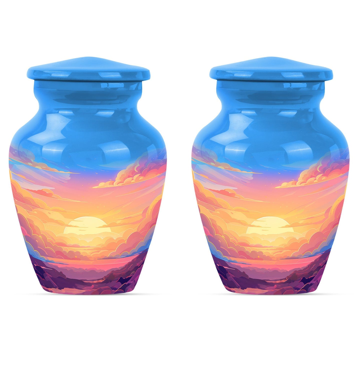 Classic butterfly-themed clouds urn for mom.