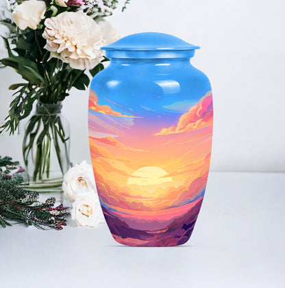 Classic butterfly-themed clouds urn for mom.