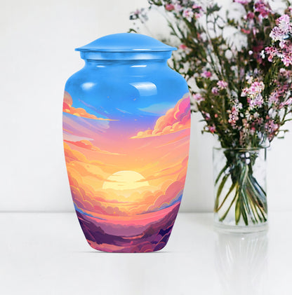 Classic butterfly-themed clouds urn for mom.