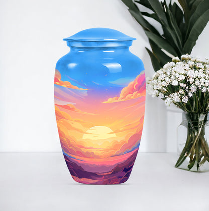 Classic butterfly-themed clouds urn for mom.