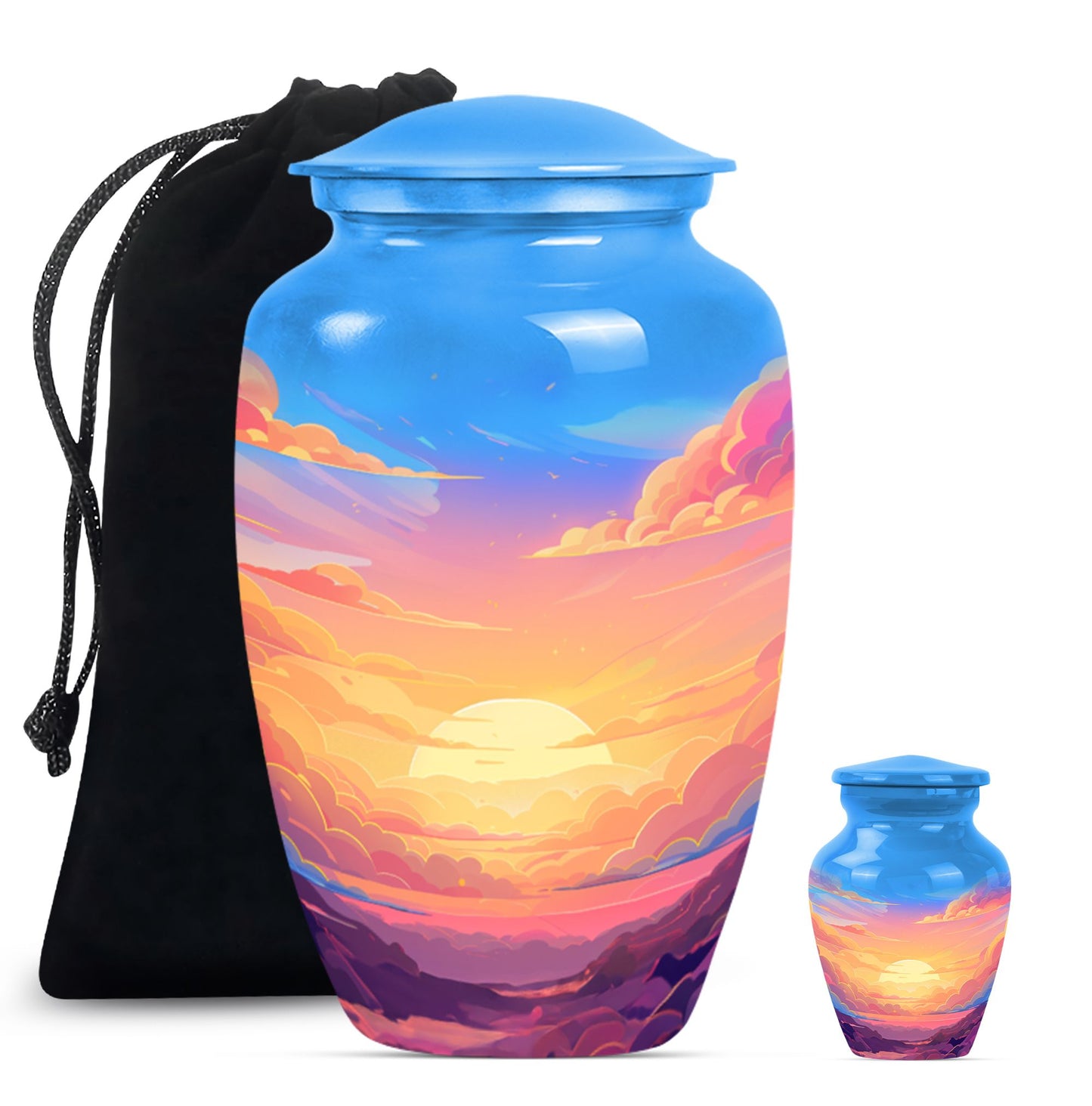 Classic butterfly-themed clouds urn for mom.