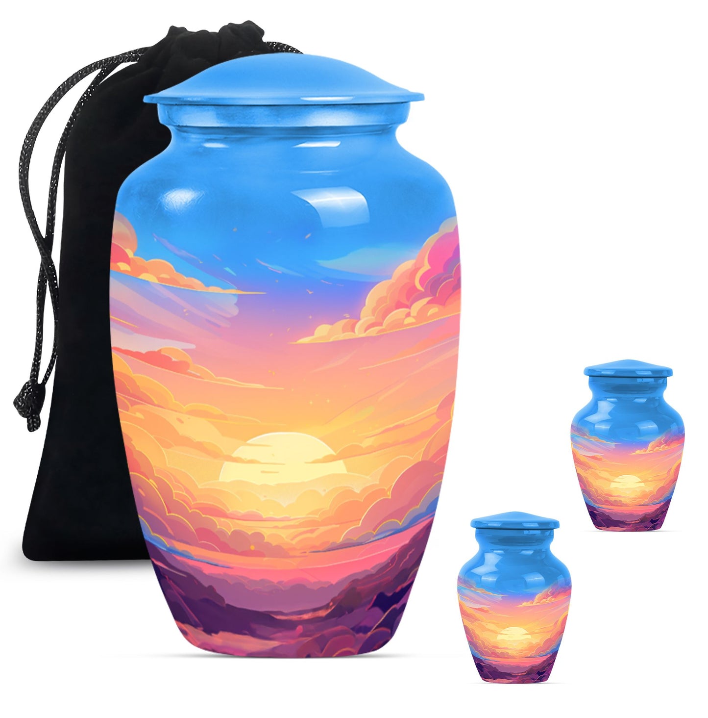 Classic butterfly-themed clouds urn for mom.