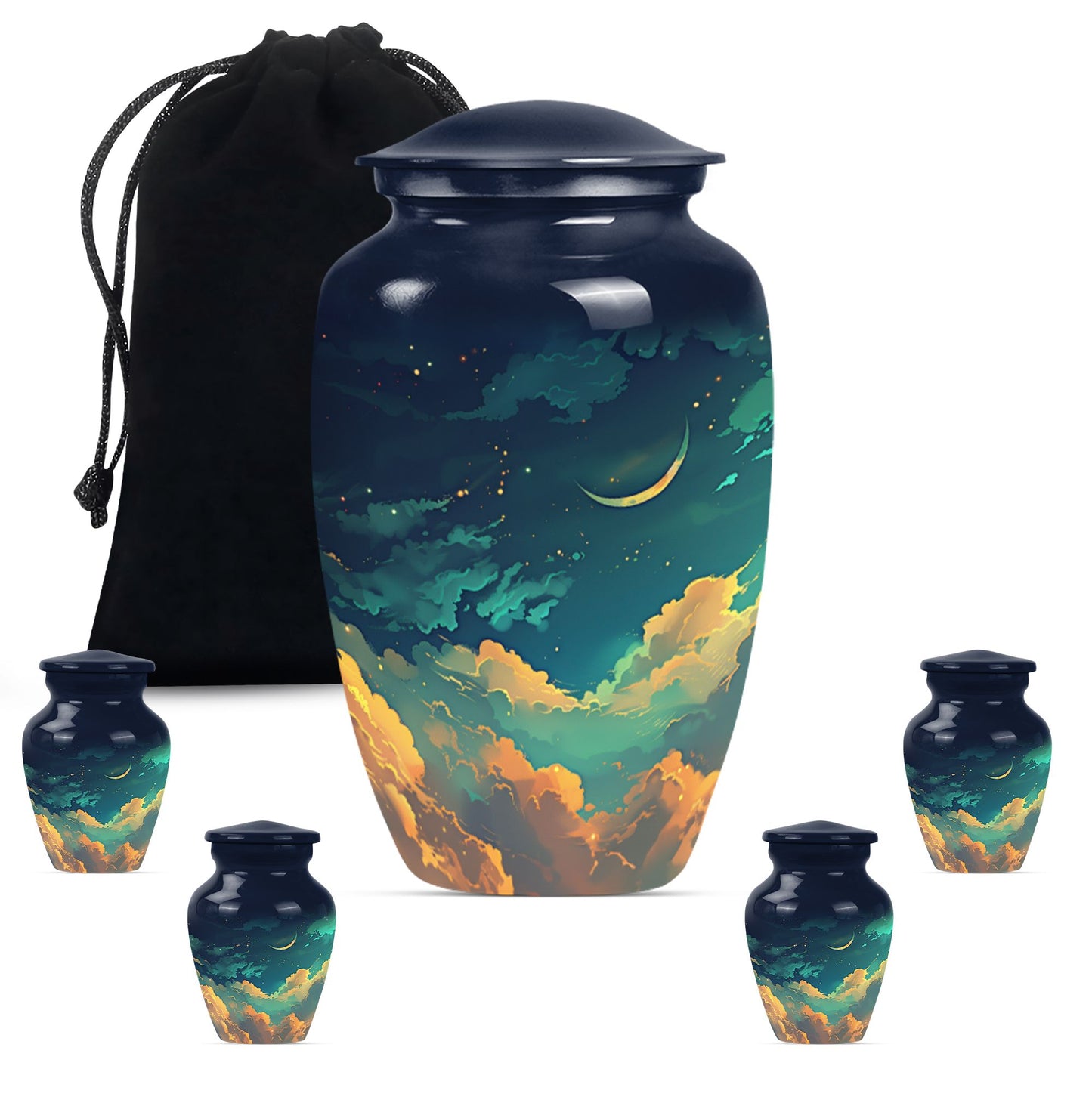 10-inch classic Clouds Urn with butterfly theme