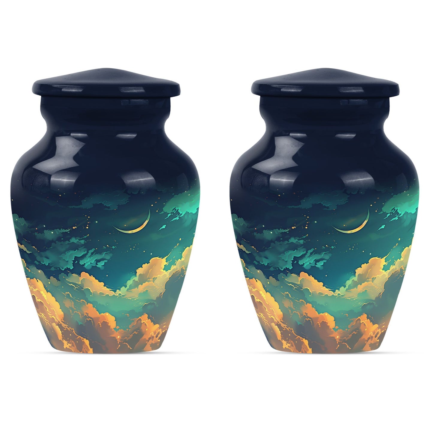 10-inch classic Clouds Urn with butterfly theme
