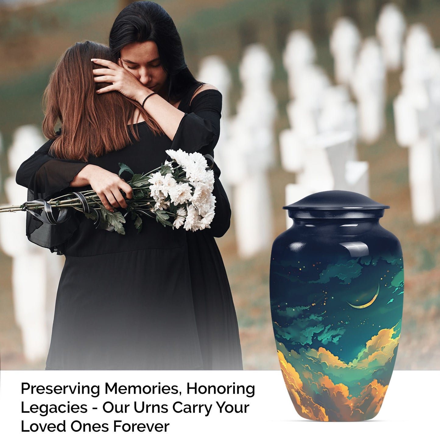 10-inch classic Clouds Urn with butterfly theme