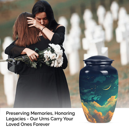 10-inch classic Clouds Urn with butterfly theme