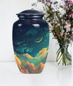 10-inch classic Clouds Urn with butterfly theme