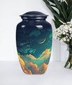 10-inch classic Clouds Urn with butterfly theme