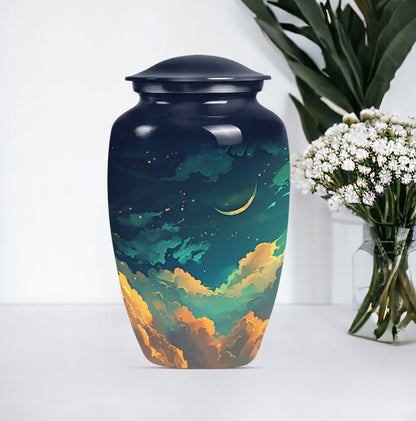 10-inch classic Clouds Urn with butterfly theme