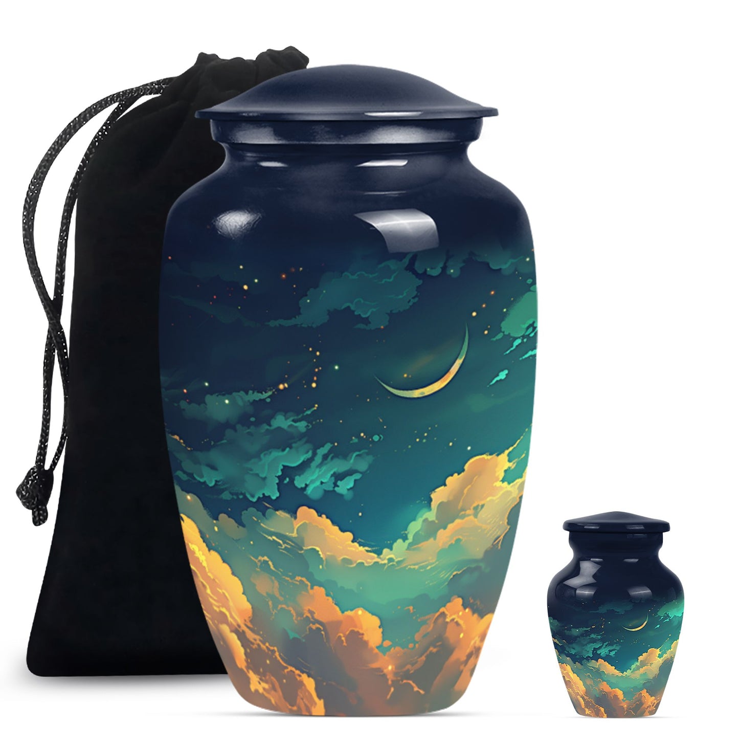 10-inch classic Clouds Urn with butterfly theme