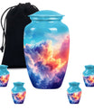 Clouds Theme Large Urn With 4 Keepsake Urn