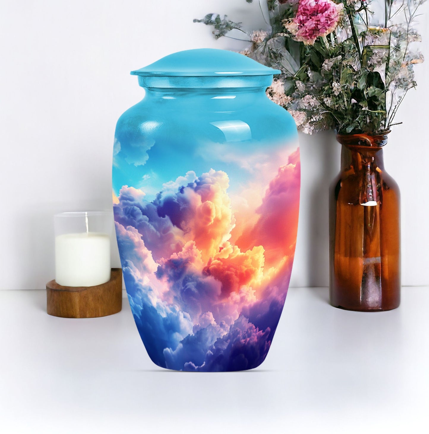 10 inch Classic Butterfly themed Cloud Urn.