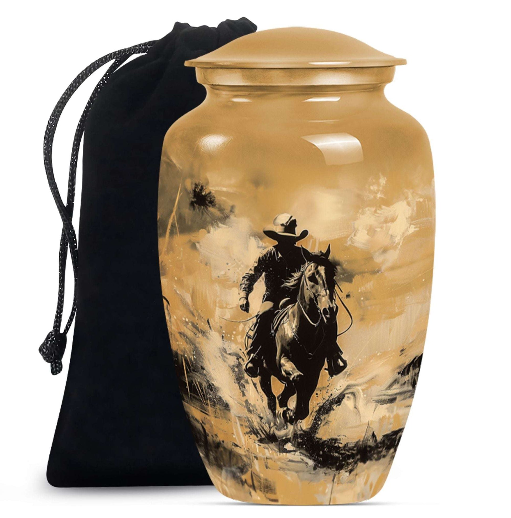 Cowboy Theme Large Urn 10 Inch