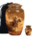 Cowboy Theme Large Urn With 1 Keepsake Urn