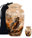 Cowboy Theme Large Urn With 1 Keepsake Urn