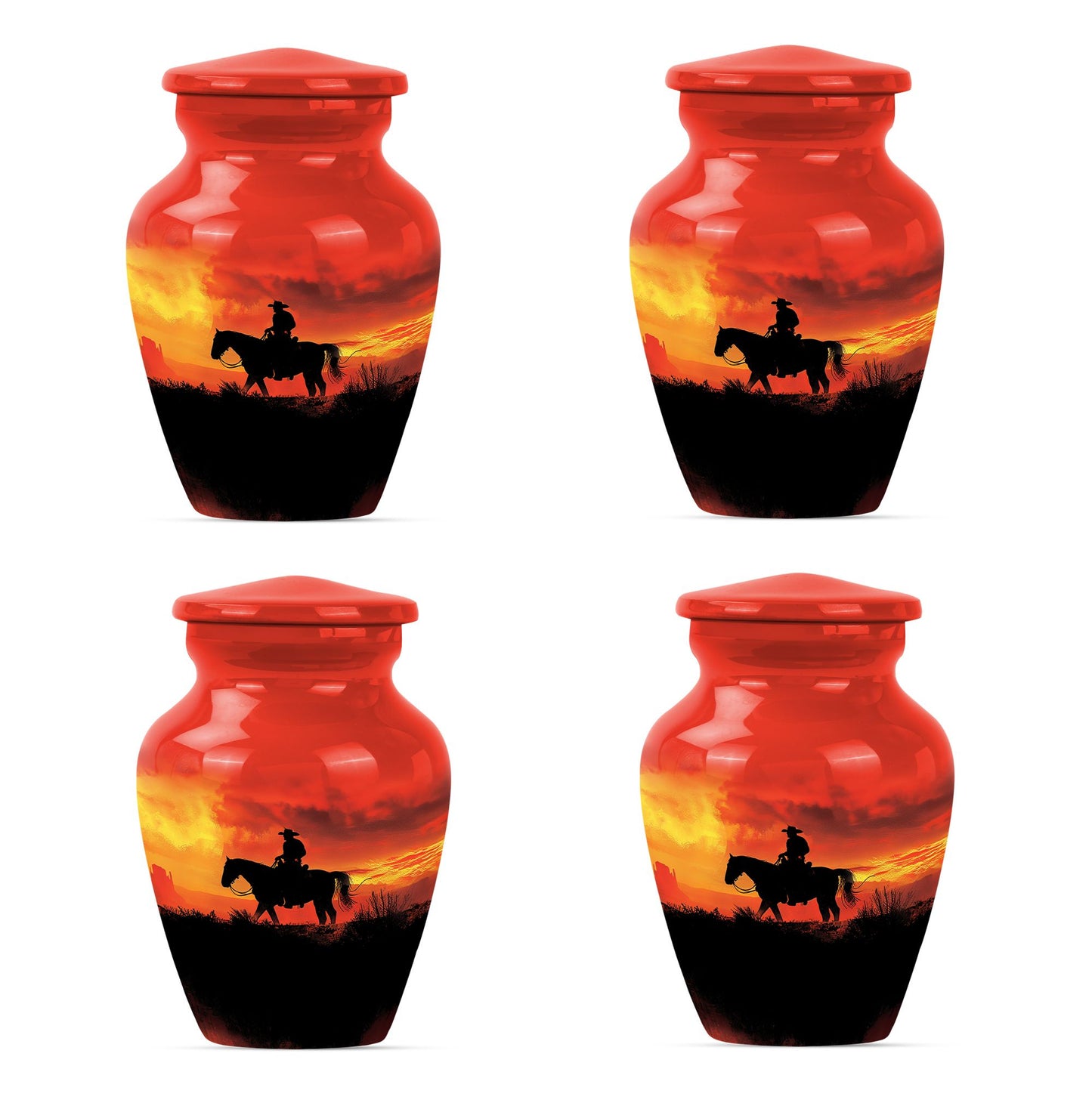 Cowboy Theme 3 Inch Keepsake Pack of 4