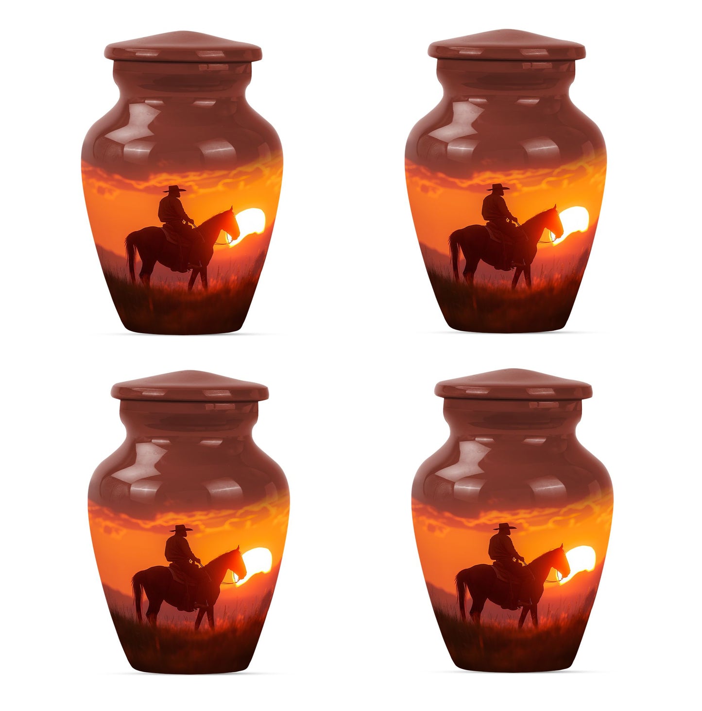 Cowboy Theme 3 Inch Keepsake Pack of 4