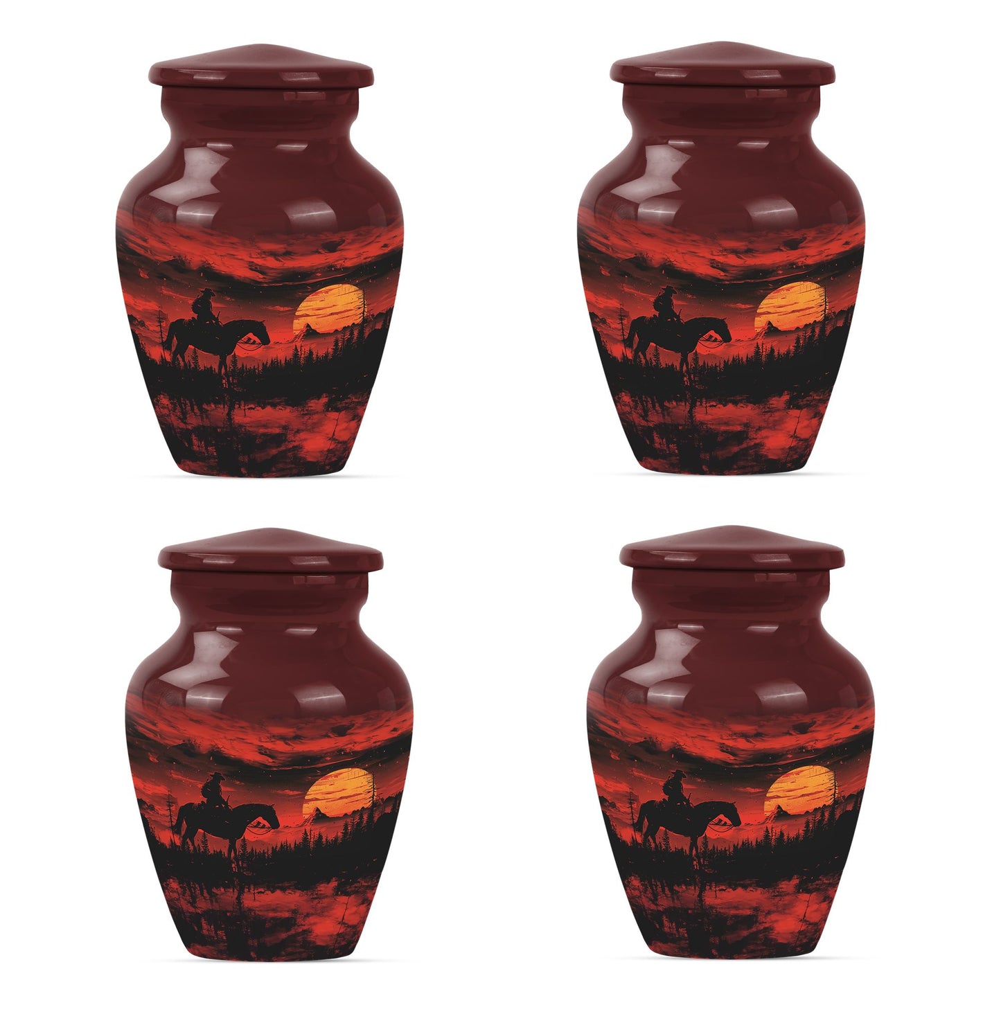 Cowboy Theme 3 Inch Keepsake Pack of 4