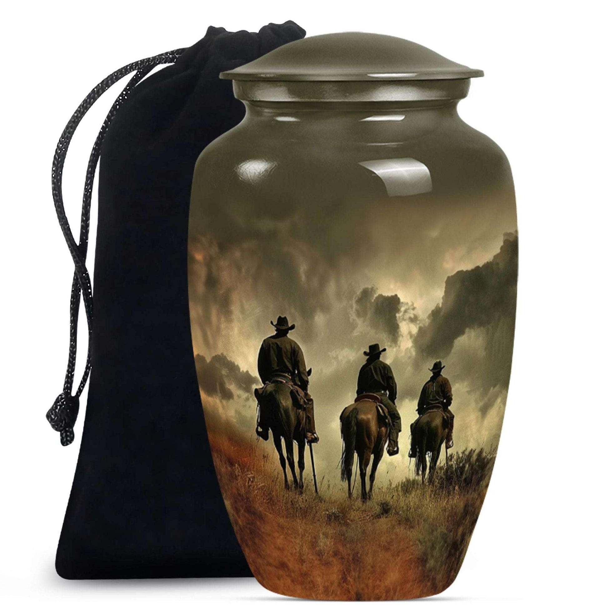 Cowboy Theme Large Urn 10 Inch