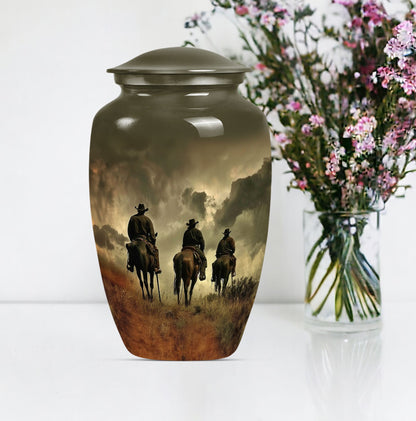10-inch classic cowboy urn made butterfly theme 