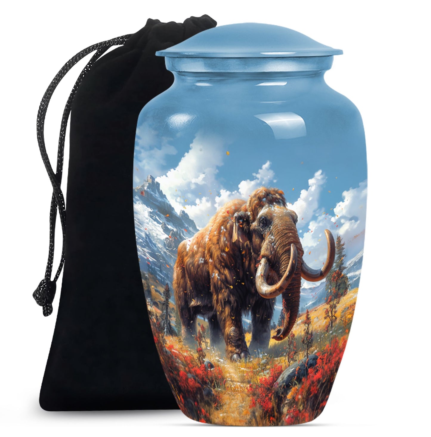 mamoth urn, butterfly themed memorial funeral urn