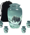 Mamoth Theme Large Urn With 4 Keepsake Urn