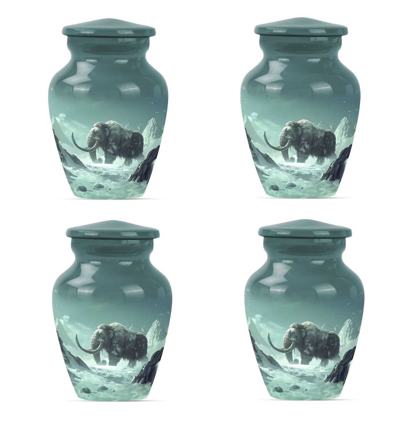 classic mammoth urn for cremation with butterfly theme.