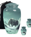 Mamoth Theme Large Urn With 2 Keepsake Urn