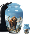 Mamoth Theme Large Urn With 1 Keepsake Urn