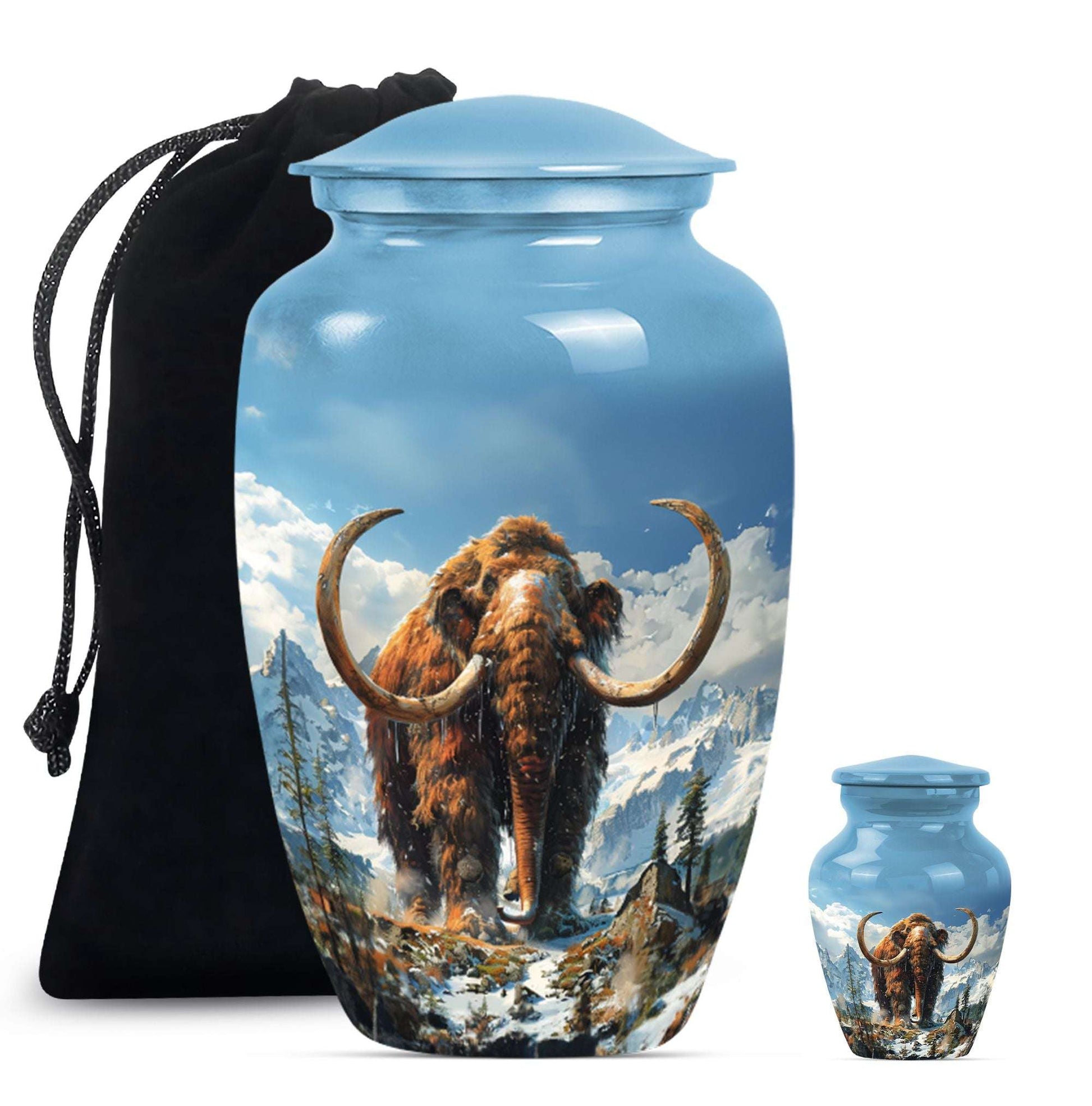 Mamoth Theme Large Urn With 1 Keepsake Urn