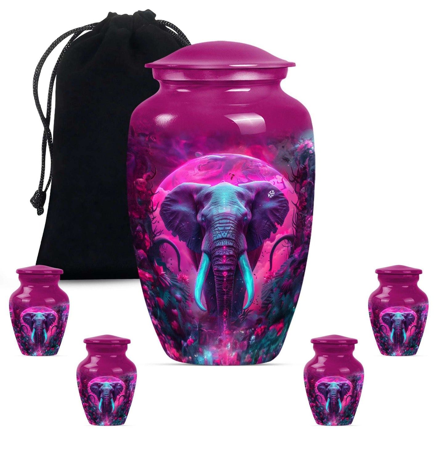 Mamoth Theme Large Urn With 4 Keepsake Urn