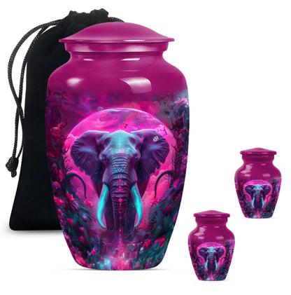 Mamoth Theme Large Urn With 2 Keepsake Urn