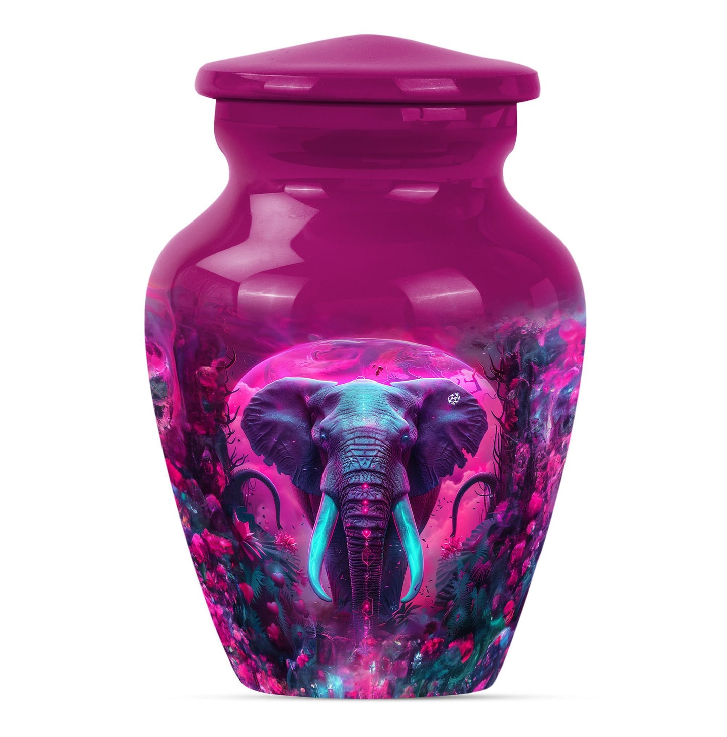 10-inch mammoth Urn, butterfly-themed, burial funeral urn.