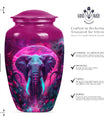 10-inch mammoth Urn, butterfly-themed, burial funeral urn.