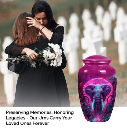 10-inch mammoth Urn, butterfly-themed, burial funeral urn.