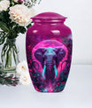 10-inch mammoth Urn, butterfly-themed, burial funeral urn.