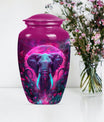10-inch mammoth Urn, butterfly-themed, burial funeral urn.
