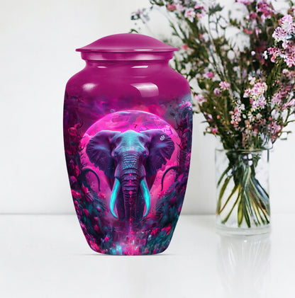 10-inch mammoth Urn, butterfly-themed, burial funeral urn.
